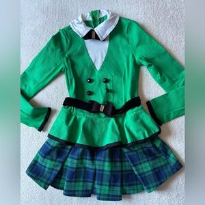 Weissman Green and Navy Plaid Schoolgirl Costume, Size IC (size 7/8)